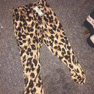 Cheetah print silk pants size US 4